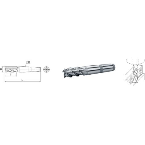 Fresa a scalzo HSS Co5 con cono Morse DIN 845
