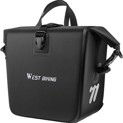 Bolsa portabicicletas impermeable, gran capacidad, negra. (1/2)