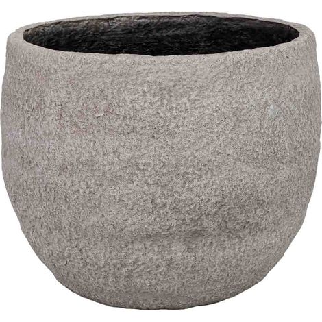 Macetero de fibra de vidrio beige 34x34x28,5cm