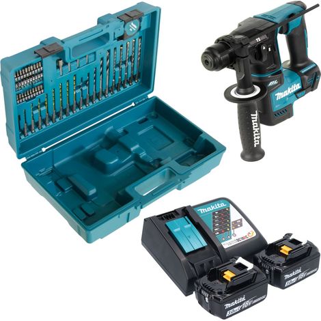Makita DHR 171 RFX3 Akku Bohrhammer 18 V 1,2 J SDS-Plus Brushless + 2x Akku 3,0 Ah + Ladegerät + 65 tlg. Zubehör Set + Koffer (1/5)