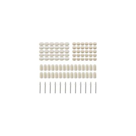 Litzee – Juego de 102 almohadillas de pulido de fieltro de lana – Tamaños 10/13/25 mm – Para pulir vidrio, metal y cerámica – Compatible con Dremel – Crezuo