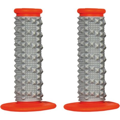 Puños todoterreno Scar Racing (22+25 mm) con tacos, de dos componentes, gris/naranja. (1/2)