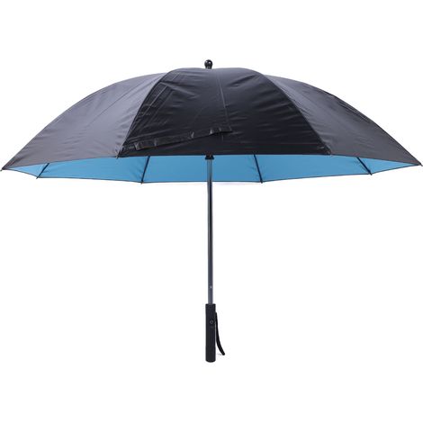 Ortviai Parasol avec Ventilateur Intégré, 90 cm, Batterie 3000 mAh Rechargeable USB, Protection UV UPF 50+, Bleu (1/5)