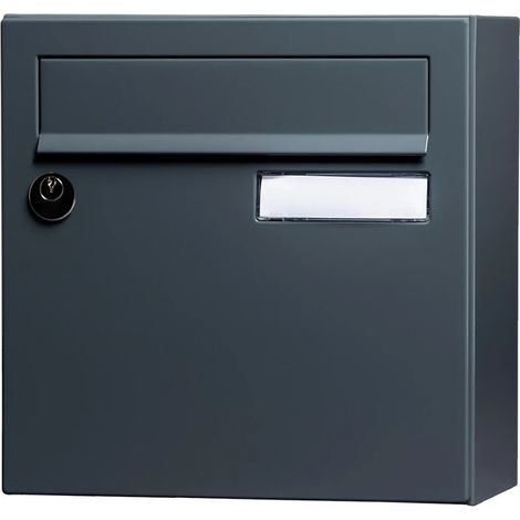 RENZ Boîte aux lettres compacte - 1 porte extérieur - Essentiel - acier gris brillant (1/4)