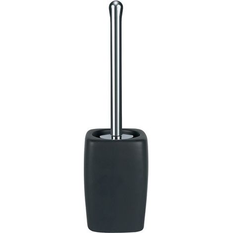 Escobillero con soporte cerámico RETRO Negro Spirella