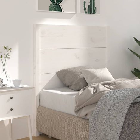 Tête de lit Blanc 106x4x100 cm Bois massif de pin (1/5)