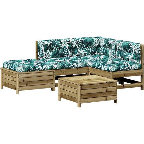 Maison Exclusive - Set Divani da Giardino 5pz con Cuscini Legno Impregnato di Pino (1/5)