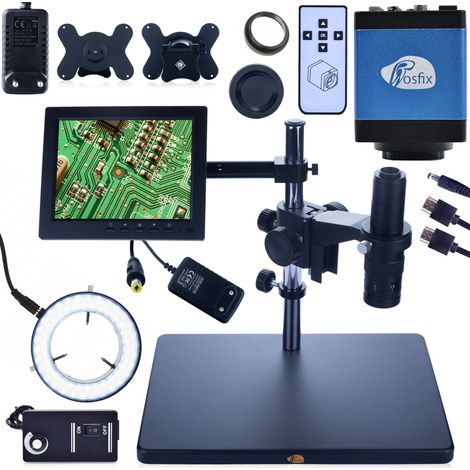 Microscopio digitale Rosfix Earth Pro MCEP-0.5X + display da 8 pollici + maniglia + illuminatore 56xLED regolabile + fotocamera Draco Blue PRO (1/5)