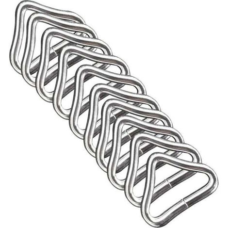 10 Pieces Trampoline Triangle Buckle V-Ring Heavy Duty Corrosion Resistant Metal Trampoline Repair Buckles (1/4)