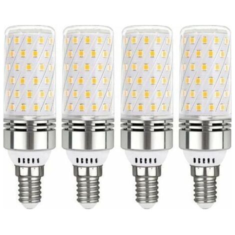 E14-LED-Leuchtmittel, warmweiß 3000 K, E14-LED-Leuchtmittel, 12 W, entspricht einer 100-W-Glühlampe, 360°-Licht, E14-Glühbirnen mit Edison-Schraubsockel, nicht dimmbar, 4 Stück (1/5)