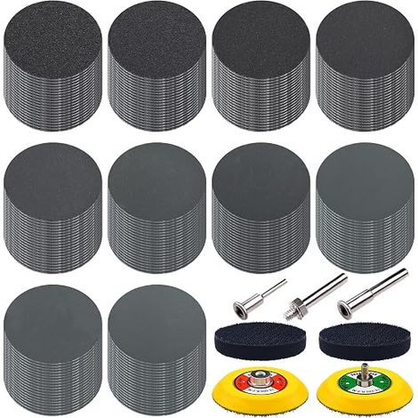 SIQUK 75mm Disques Abrasifs Ronds Grain 180-5000 Papier de Verre Sec à l'eau Feuilles Abrasives pour Métal Ponceuse Polissage Auto (1/5)