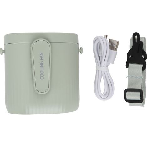 Professional 3-speed belt fan, 4000 mAh battery, quiet, grey-green (1/5)