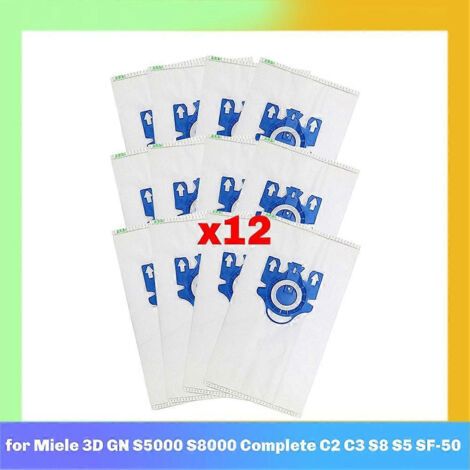 NALOOKAMIC Sacs à poussière pour aspirateur Miele 3D GN S5000 S8000 (C2, C3, S8, S5, SF-50) - Pièce de rechange complète (1/4)