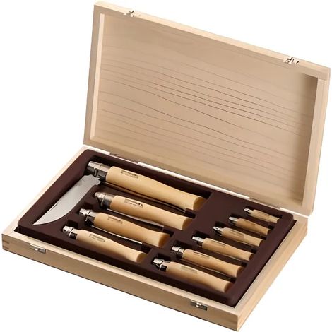 Set di coltelli Opinel tradition inox 10 pezzi acciaio inox manico verniciato