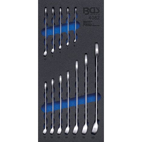 BGS Carrello officina inserto 1/3: Set di chiavi combinate SW 6 - 22 mm 12 pz. - 4082