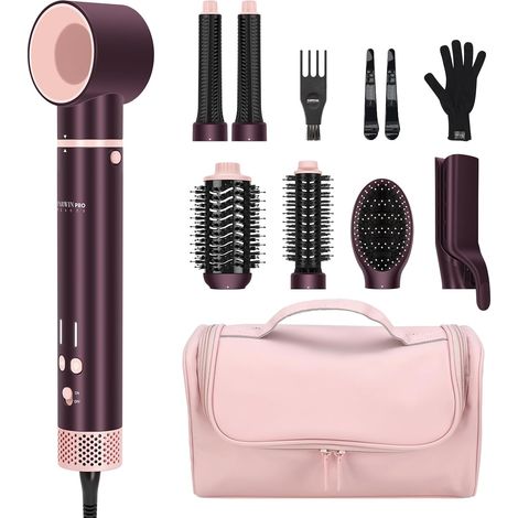 AirStyler 7 en 1 MaxAIR 2.0 fer à friser automatique double tension, lisseur, 110,000 RPM sèche-cheveux, peigne volumisant, peigne lissant, Edizione regalo, Jasper Plum (1/5)