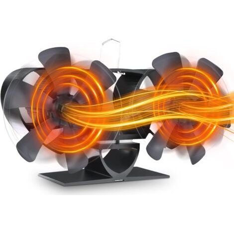 RHG Ventilateur De Poele A Bois Alimenté Par La Chaleur Ventilateur De CheminéE Ventilateur Pour Foyer Ventilateur De CheminéE Pour PoêLe à Bois Alimenté Par La Chaleur noir (1/5)