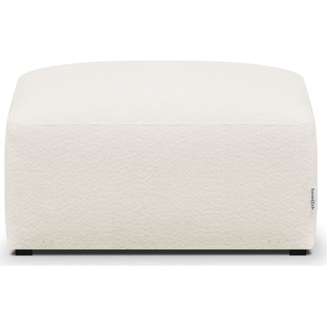 Pouf / repose-pieds modulable en tissu bouclette écru - Modulo (1/4)