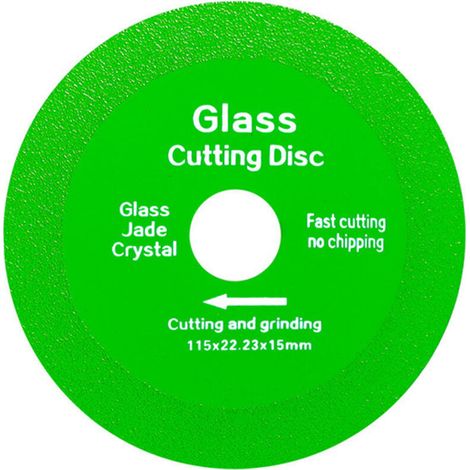 Disque De Coupe Verre - 115 mm - Alésage 22 mm - Épaisseur 1 mm - Vert - Lot De 6