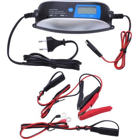 Smart Battery Charger with LCD Display Automatic Battery Maintainer Reverse Protection AC180‑240V EU Plug (1/5)