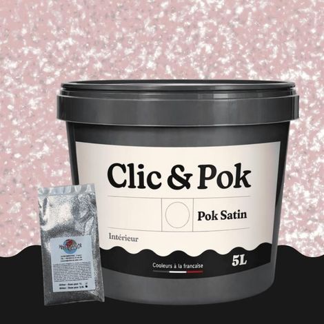 Peinture Effet Pailleté pour Murs & Plafonds - POK PAILLETTE - 5L - Rose Moyen (1/4)