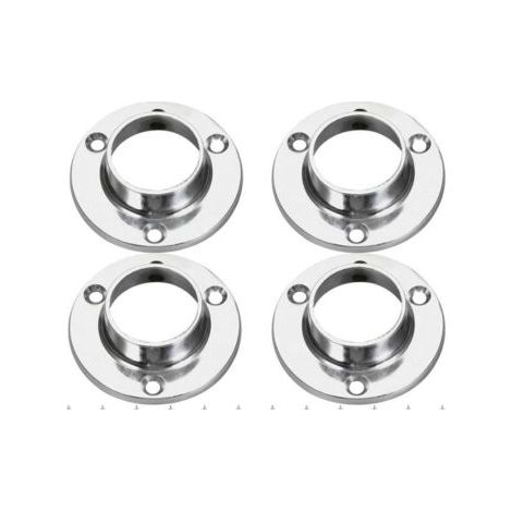 Lot de 4 supports de rail de penderie de 25 mm, douilles rondes robustes pour rails et raccords de penderie, support de tringle de placard en métal pour étagères, rails à vêtements, systèmes d (1/5)