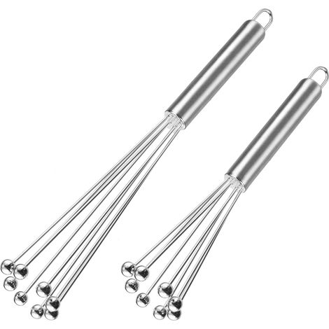 2 Pièces Fouet Bille Acier Inoxydable,Fouet Manuel Ensemble De Fouets  pour Cuisiner Batteur à Main pour Cuisinerà Domicile, Mélanger, Fouetter (1/5)