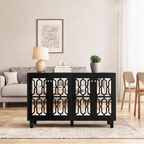 Buffet coloris noir en MDF 63 x 15,8 x 33,1 cm (1/5)