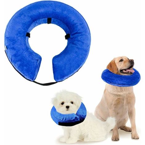Aufblasbarer Haustier-Schutzbezug - Waschbares Schutzhalsband für kleine Hunde und Katzen - Weiches Halsband mit verstellbarer Schnalle - M (1/5)