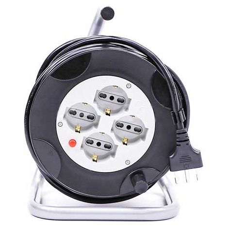 V-TAC 15M Kabeltrommel Italienischer Standard 4-fach Schuko 10/16A mit Überlastungsschutz - sku 8702
