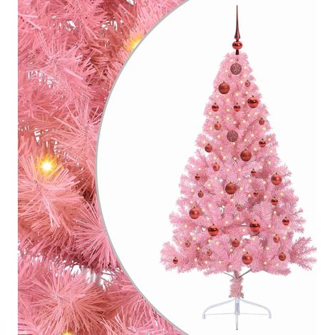 Sapin de Noël，Arbre de Noël artificiel pré-éclairé Rose 150 cm PVC CFW81613 (1/5)