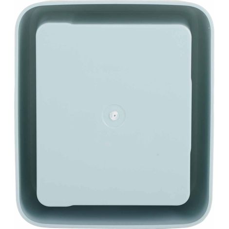 Chambre de maison de poupée, armoire de maison de poupée, boîte de rangement à 2 niveaux avec porte transparente bleue (1/5)