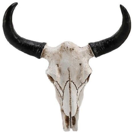 Crâne de vache Longhorn en résine, décoration murale, sculpture animale 3D. (1/5)