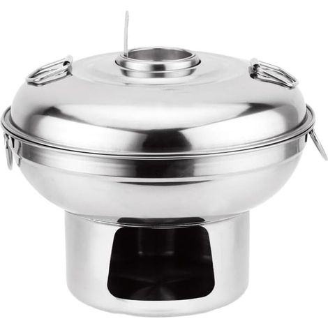 Marmite Portable en Acier pour Camping et Pique-nique Pot à Fondue au Portable en Acier Inoxydable, pour chauffage Rapide et Uniforme, 21x17cm, pour idéal pour Camping (1/5)