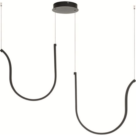 Lampada a sospensione ARQUA 2 Luci LED in metallo verniciato 102 cm NERO (1/3)