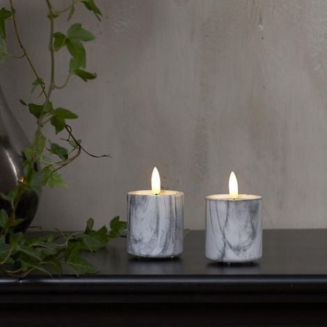 Blocco luminoso a led in marmo confezione da 2 con timer
