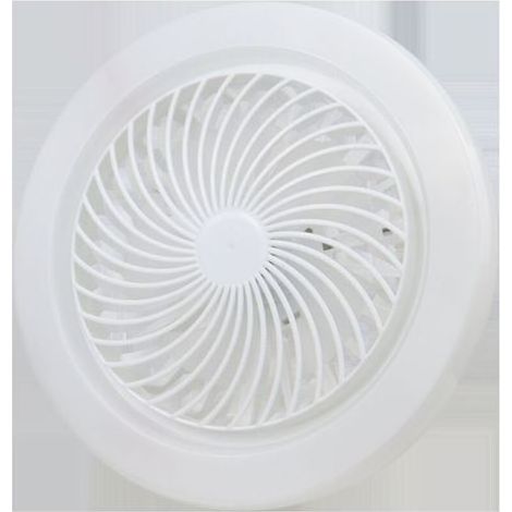 Kleiner, leiser E27-Deckenventilator mit LED, einstellbarer Farbtemperatur, variabler Intensität, 1h/2h/4h Lampengeschwindigkeiten, Timer, Fernbedienung, für Büro, Esszimmer. (1/5)