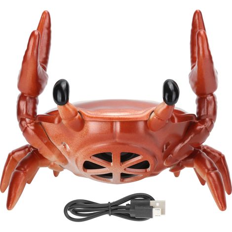 Support téléphone 2 en 1 avec haut-parleur Bluetooth en forme de crabe, support rotatif 360° et son surround (Rouge) (1/5)