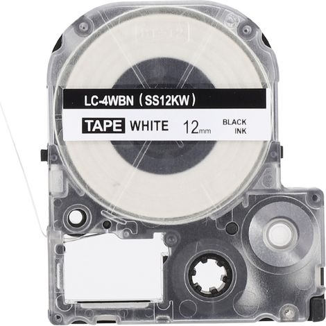 Beyamis Ruban d'étiquettes pour imprimante KING JIM/EPSON, papier d'impression, fournitures de bureau (12 mm, noir sur blanc) (1/5)