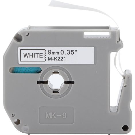 Label Tape Replacement MK 9mm 8m Long Accurate Smooth Print Quick Lasting Clear Resilient Label Machine RibbonBlack On White (1/5)