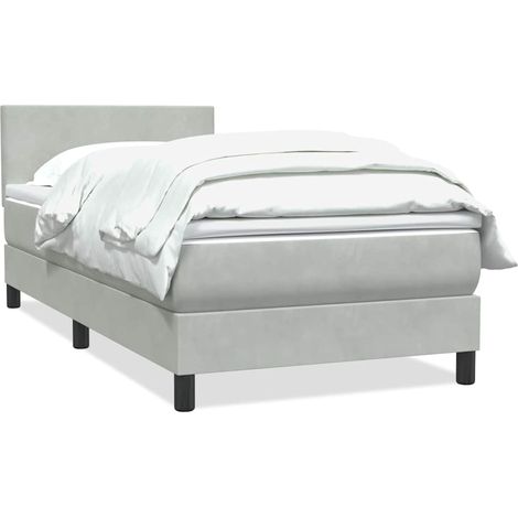 Maison Exclusive - Giroletto a Molle con Materasso Grigio Chiaro 80x210 cm Velluto
