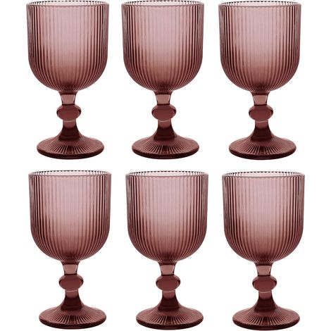 Mopita Rigato set 6 calice vino pasta di vetro rosa 250 ml