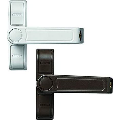 Abus 2410 Al0125 Serratura per Finestre, Blocco con Chiavistello a Perno per Finestre ad un'Anta, Chiave Maestra, Livello di Sicurezza: 6, 89618, Marrone (1/4)