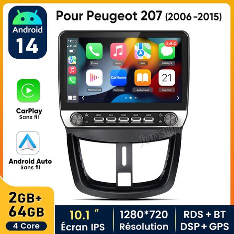 10.1 pouces Carplay Autoradio pour Peugeot 207 2006-2015 Android 2+64GB JUNSUN (1/5)