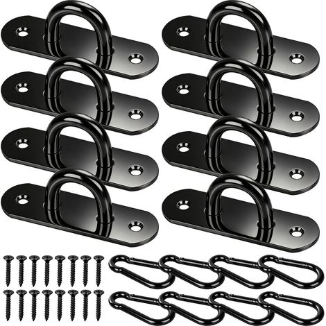 Anneaux de Fixation Plaque Oeillet Crochet Inox Pontet Platine 8PCS (1/5)