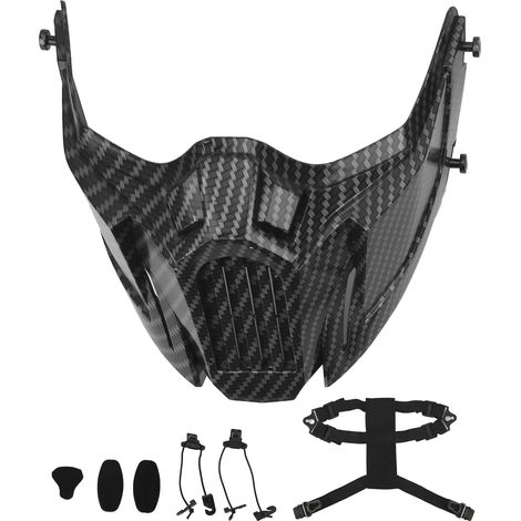 Masque de protection demi-visage en fibre de carbone Wolf Warrior, équipement militaire pour le terrain, masque tactique, masque CS extérieur pour une utilisation réelle (1/5)