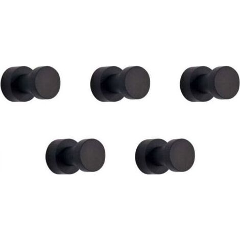 Wandhaken, Handtuchhaken für Badezimmer, Küche, Tür, Kleiderschrank & Abstellraum, 5er-Pack (schwarz) (1/4)