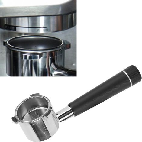 Convient pour Delonghi série 9 9335/9155/9355/9665 poignée dédiée à la poudre de café, poignée de filtre à café en acier inoxydable, noir. (1/5)