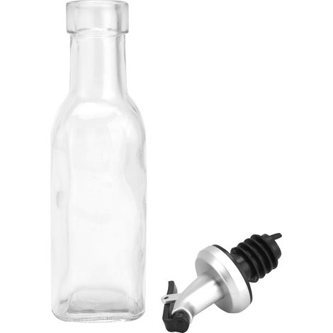 Bidon d'huile en verre et en plastique peint à la bombe pour sauce soja, vinaigre et vin de cuisine (1/5)