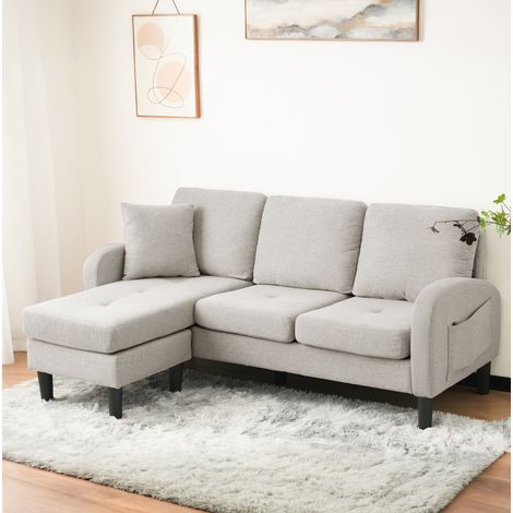 Sofa Ecksofa modular 166 118 cm Beige Weiss OKMYHOME (1/5)